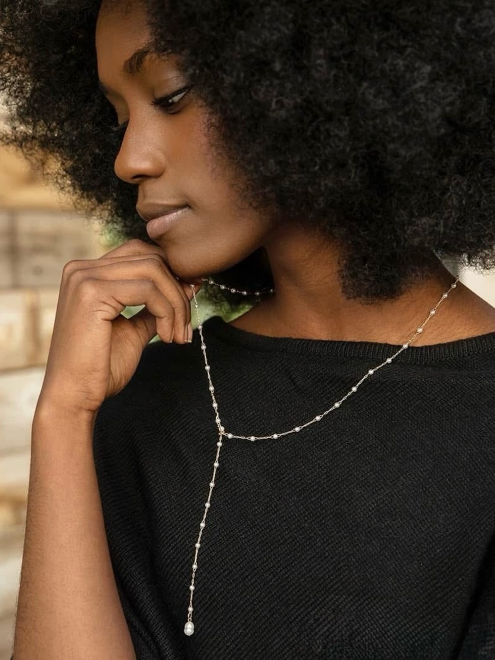 NEW Rainey Necklace Pearl & Gold Plunder